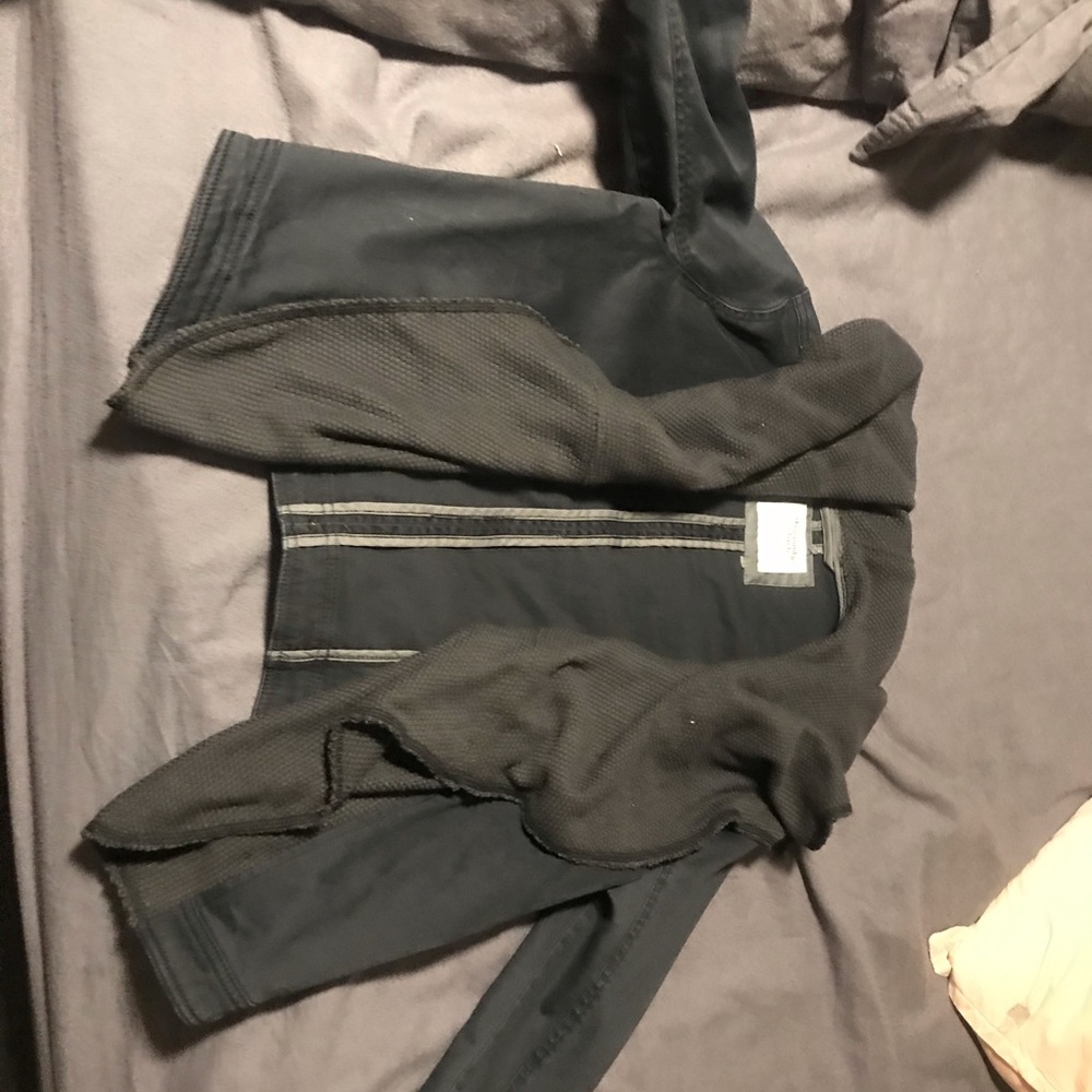 Abercrombie jean jacket with cool shawl collar